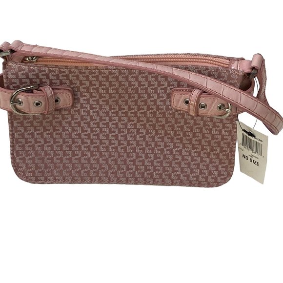 Charter Club Pink and White Jacquard Micro Bag - Picture 1 of 10
